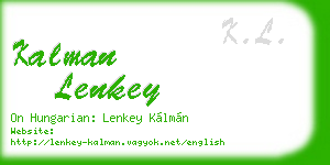 kalman lenkey business card