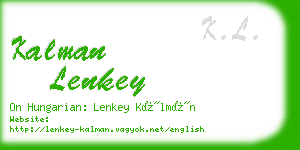 kalman lenkey business card